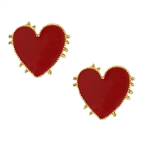 Katrina Knotted Heart Enamel Stud Earrings
