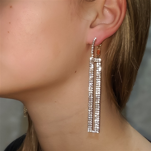 GiGi Linear Crystal Drop Statement Earrings