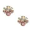Make Me Blush Crystal Cluster Stud Earrings, Pink Multi-Gemstone Dangle Earrings for Women - Sparkling Statement Jewelry Gift