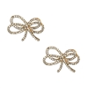 Belle Pave Double Loop Bow Stud Earrings