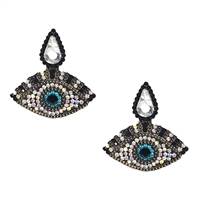Elen Evil Eye Crystal Drop Earrings