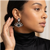 The Bagtique Jewelry Collection Elen Evil Eye Crystal Drop Earrings feature black, clear, iridescent, and turquoise crystal accents in a sparkling 1.6 inch statement design.