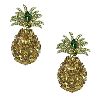 Stay Golden Pineapple Crystal Statement Drop Earrings
