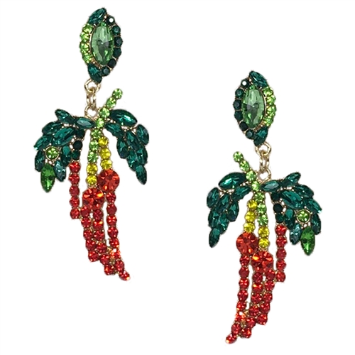 Jewelry Collection Hot Suff Chili Pepper Crystal Drop Earrings