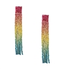 Neve Crystal Fringe Drop Earrings, Multicolored Linear Design Statement Jewelry for Women