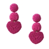 Jewelry Collection Scarlet Beaded Heart Statement Drop Earrings