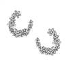 Donyale Floral Crystal Drop Earrings for Women, Silver Statement Jewelry with Sparkling Cluster Design