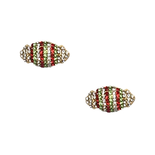 Wrapped Christmas Candy Pave Stud Earrings