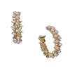 Maggie Petite Simulated Pearl & Crystal Hoop Earrings in Gold: Elegant & Delicate Statement Jewelry for Women