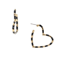 Jewelry Collection Nellie Striped Heart Shaped Hoop Earrings