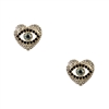 Jewelry Collection Obi Heart Evil Eye Pave Crystal Stud Earrings