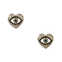 Jewelry Collection Obi Heart Evil Eye Pave Crystal Stud Earrings