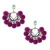 Jewelry Collection Azuri Crystal Pom Pom Statment Drop Earrings