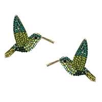 Zippy Hummingbird Crystal Statement Stud Earrings