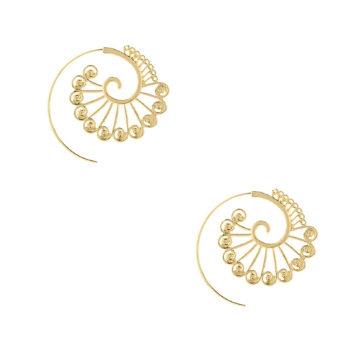 Spiral Hoop Threader Earrings