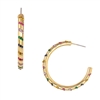 Jewelry Collection Selma Crystal Rainbow Stripes Hoop Earrings