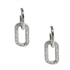 The Bagtique Jewelry Collection Abagail Pave Crystal Double Link Drop Earrings Silver Tone