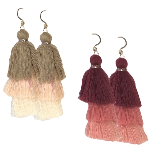 Jewelry Collection Cocos Ombre Tassel Drop Earrings