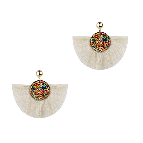 Bora Beaded Fringe Statement Earrings