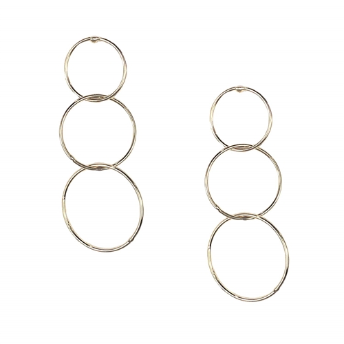 Jewelry Collection Ann Interlocking Triple Hoop Drop Earrings