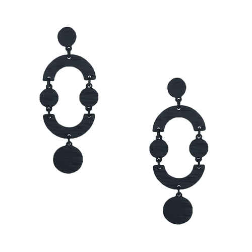 Jewelry Collection Eboni Geo Textured Drop Earrings