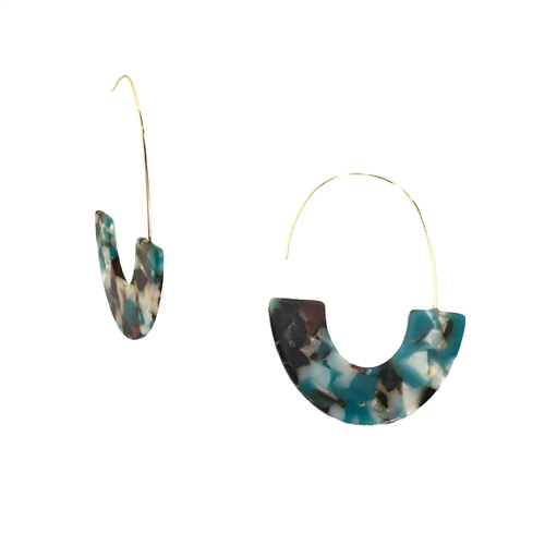 Adda Resin Shell Semicircle Drop Earrings