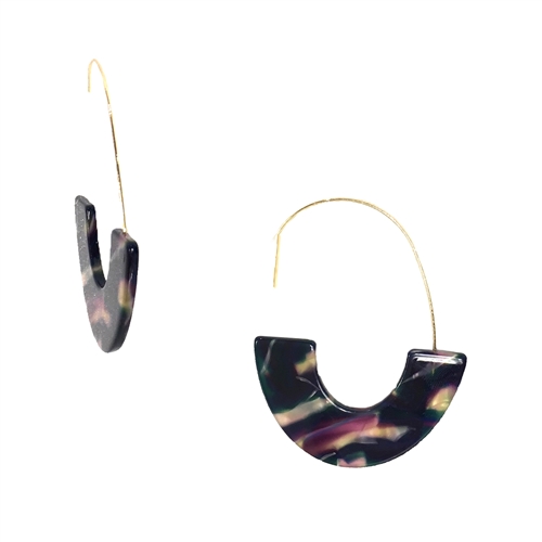 Adda Resin Shell Semicircle Drop Earrings