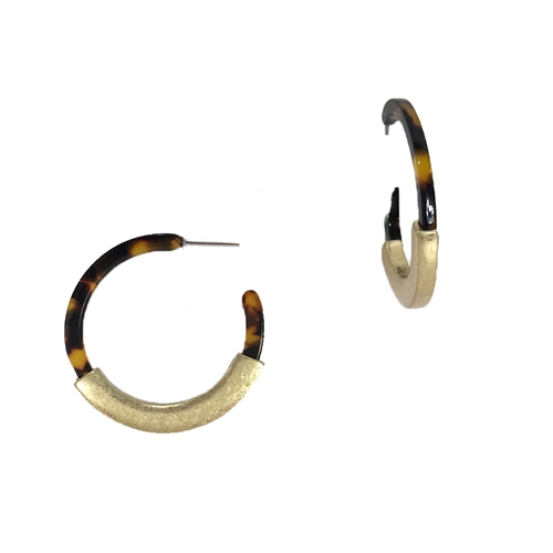 Jewelry Collection Daria Metal Bar Resin Hoop Earrings