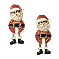 Jolly St. Nick Santa Claus Statement Drop Earrings