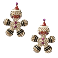 Jewelry Collection Gingerbread Man Holiday Cookie Drop Earrings