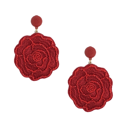 Frida Bright Floral Statement Drop Earrings
