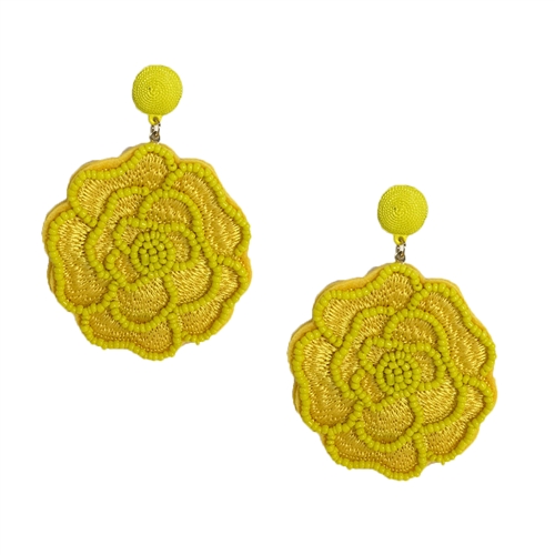 Frida Bright Floral Statement Drop Earrings