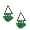Jewelry Collection Ayla Wood Triangle Tassel Drop Statement Earrings