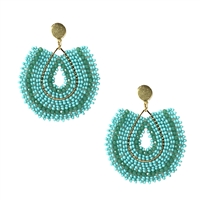 Jewelry Collection Afina Beaded Fan Drop Statement Earrings