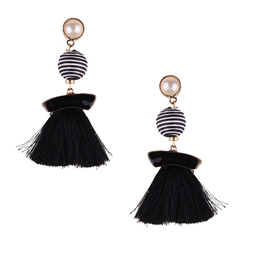 Jewelry Collection Rumba Ball Tassel Drop Earrings,