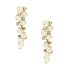 Elegant Cream Simulated Pearl & Crystal Linear Drop Earrings - Delicate Bridal Jewelry for Women