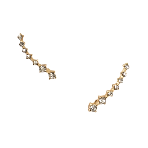 Delicate Sparkler Crystal Ear Climber Pins Crawler Earrings