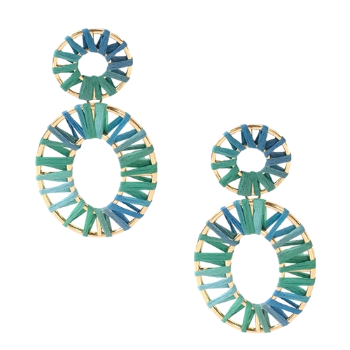 Jewelry Collection Kai Raffia Wrapped Statement Drop Earrings