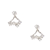 Delicate Crystal Sparkler Ear Jacket Stud Earrings for Women, Silver - Elegant & Trendy Jewelry Gift