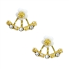 Dainty Daisy Ear Jackets: Gold Stud Earrings - Elegant Floral Jewelry Collection for Women