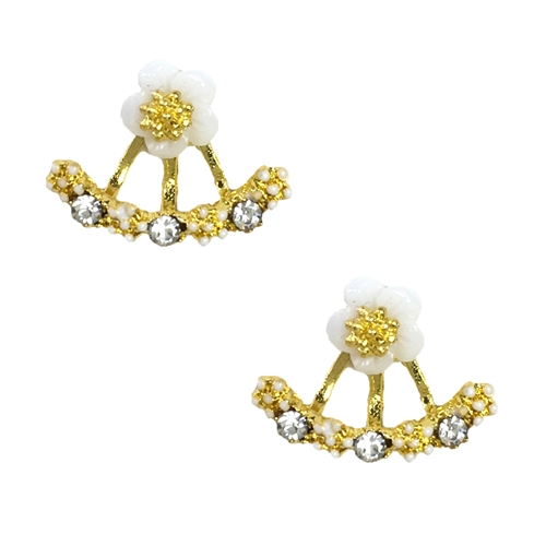 Jewelry Collection Dainty Daisies Ear Jackets Stud Earrings