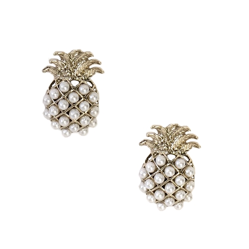 Pearly Pineapple Stud Earrings