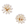 Elegant Cream Simulated Pearl Cluster Stud Earrings: Pearl Bridal Jewelry Set for Women