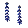 Jaylin Crystal Linear Drop Earrings, Stunning Blue Statement Jewelry for Women, Elegant Crystal Dangle Earrings