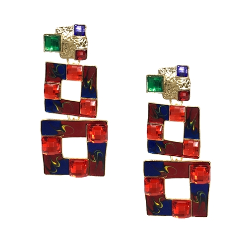Jewelry Collection Kesi Geo Square Drop Earrings