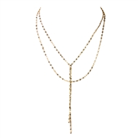 Two-Strand Y Wrap Illusion Necklace, Gold