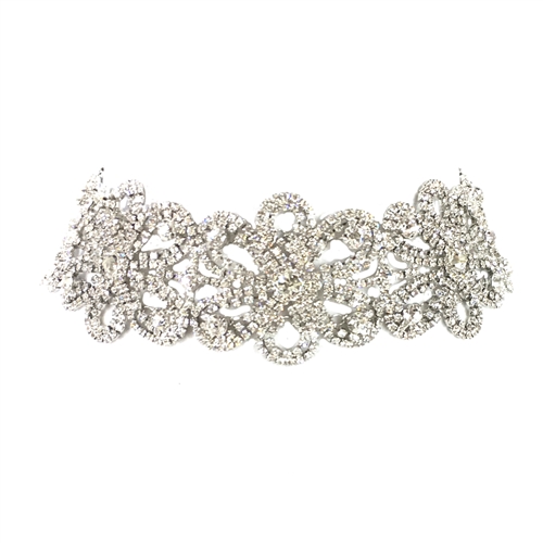Jewelry Collection Crystal Flower Choker Necklace