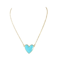 Jewelry Collection Levi Enamel Heart Pendant Necklace
