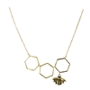 Jewelry Collection Honeycomb Bee Pendant Necklace, Gold