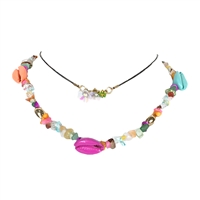 Jewelry Collection Shelly Cowrie Shell Necklace & Floral Choker Set